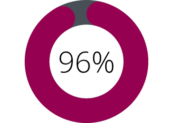 Circular data grapgic set at 96%